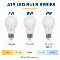 Ampoule LED A19 A60 AC120V Dimmable Sans Scintillement 7W 8W 9W 2700K 6500K Température de Couleur Lampe LED pour Usage Domestique