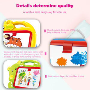 Tableau d'écriture et de dessin double face motif dessin animé (Train, Hippopotame, Vache) – Tableau noir et tableau blanc – Jouet éducatif pour l'éveil des enfants – Cadeau pour enfants - Product Image 5