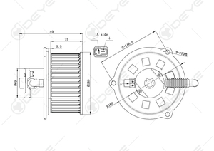 OE #   502726-0900 HVAC RHD Motor de Ventilador de Calefacción para Automóvil de 12V CC, Conjunto de Ventilador de Aire Acondicionado para Automóvil, Conjunto de Ventilador para <span class=keywords><strong>MAZDA</strong></span> <span class=keywords><strong>BONGO</strong></span> VAN - Product Image 4