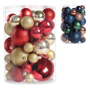 Colgante de bola de plástico galvanizado de alta calidad de 3cm, 4cm, 8cm, 48 Uds., adornos modelo para árboles de Navidad para el hogar - Product Image 2