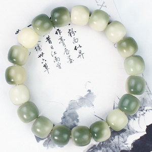 Bodhi Seed <b>Bracelet</b> Emerald Green 10x11mm Women's Buddhism Prayer Beads Everyday Wear Cultural Collectible Jewelry - Product Image 4