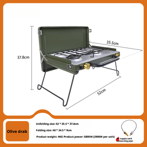 Kompor Dapur Portabel 2 Tungku Gas Outdoor Mini Kompor Camping 2 Tungku Stainless Steel Kompor Camping Portabel Outdoor - Product Image 6