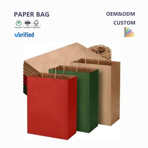 Bolsa de Regalo de Papel Kraft de Color Reciclable con Logotipo Personalizado de Alta Calidad, con Asas, para Uso Promocional - Product Image 1