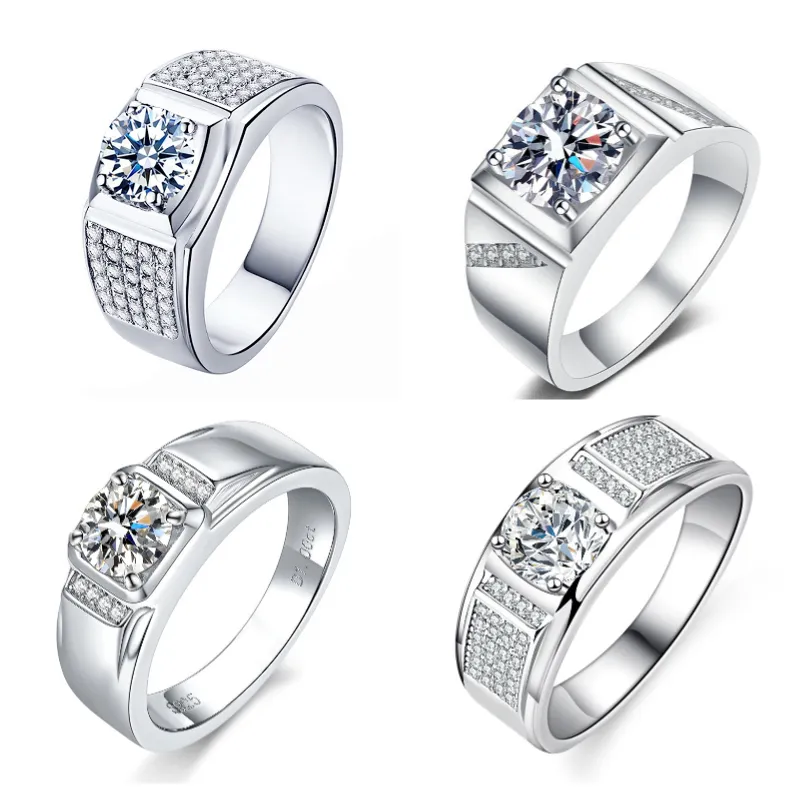 Обручальное мужское кольцо VVS с бриллиантами