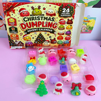 Calendrier de l'Avent de Noël 24 Jours : Jouets Squishy TPR Anti-stress, Compte à Rebours des Fêtes, Coffret Cadeau Surprise