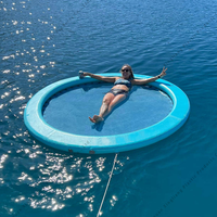 Plateforme flottante personnalisée, coussin rond, hamac gonflable flottant pour la mer et le lac