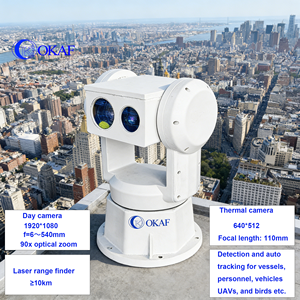 Caméra thermique PTZ HD étanche IP67 OKAF longue portée 90X 10 km avec télémètre laser, suivi de drones, détection de drones, caméra PTZ - Product Image 3
