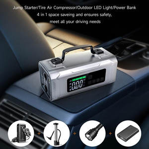 Портативное пусковое устройство 6 в 1 для автомобиля с беспроводным компрессором, 12000 мАч, аварийный стартер для автомобильного аккумулятора со светодиодной подсветкой - Product Image 2