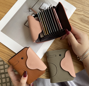 Nouveau Porte-cartes élégant en cuir véritable Togo pour femme 2026, avec porte-permis de conduire et multiples fentes pour cartes - Product Image 1