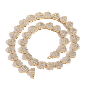 12มิลลิเมตรโครเมี่ยมเปิดหัวใจสร้อยคอเทนนิสเพทายสร้อยคอเครื่องประดับแฟชั่นที่ดีกับเสน่ห์ Choker โซ่สร้อยคอสำหรับผู้หญิง - Product Image 6