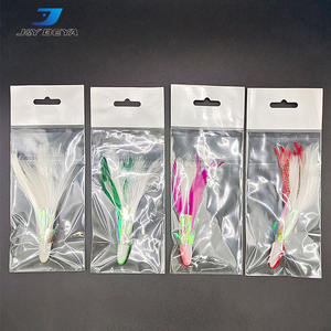 Appâts à la traîne chocolat résine pêche en mer tête de pieuvre avec jupe en plumes Pêche au leurre - Product Image 2