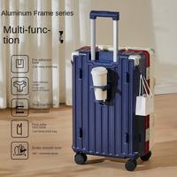 Valise à roulettes de grande capacité, cadre PC, style minimaliste et luxueux, assortiment de couleurs, roulettes universelles, épaississement pour l'avion