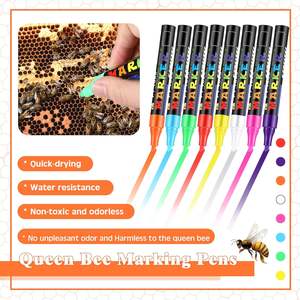 <span class=keywords><strong>Kit</strong></span> de marquage reine des abeilles 15 pièces fournitures d'apiculture 8 stylos 2 bouteilles 5 clips de cage en plastique nouvel état 1 an de garantie - Product Image 5