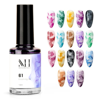 MH aquarelle floraison encre liquide alcool marbre encre vernis à ongles blanc noir rose air sec dégradé fumée vernis à ongles