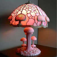 Lampe de table décorative de champignon de résine de lumière colorée de champignon magique de série de plante pour le bar d'hôtel