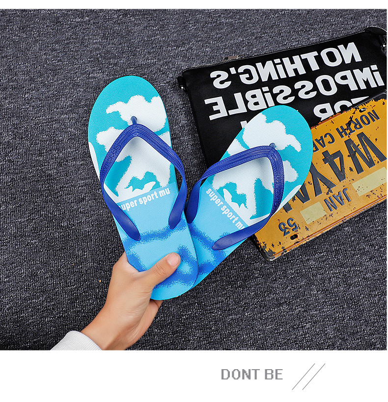 Rubber Flip Flops Slipper Wholesale Flip-Flops Women Beach Nude Sandals Printed Slippers