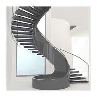 Escalier en spirale ouvert en acier de conception moderne de qualité supérieure, prix avec marches en bois massif