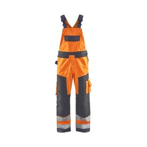 BLAKLADER - 266018115396C64 Pantalones con pechera de alta visibilidad Naranja/Gris medio-EAN 7330509773161 ROPA DE TRABAJO DE LA HI-VIS - Product Image 1