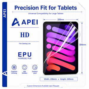 APEI Film protecteur d'écran en hydrogel ultra-fin 235*325mm transparent comme du cristal pour iPad 25 pièces/boîte Matériel EPU Téléphone portable - Product Image 4