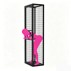 BANSEY Cage SM en treillis métallique avec anneau d'accès à la tête, mobilier de bondage robuste, Fesselstuhl, cage de confinement pour adultes - Product Image 1