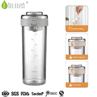 Bouteille d'eau en plastique réutilisable à double paroi isolée, sans BPA, 360 ml, 500 ml, anti-fuite, pour enfants, à boire directement, sûre et personnalisable