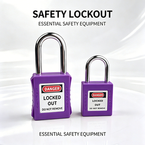 <span class=keywords><strong>Cadenas</strong></span> de sécurité avec bord arrondi antidérapant, verrouillage à clé maîtresse pour la sécurité des lieux de travail industriels - Product Image 1