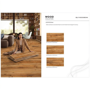 กระเบื้องพอร์ซเลนเคลือบเงาสีน้ำตาลคาราร่า ขนาด 600x1200 มม. ลายหินอ่อนขัดเงา สำหรับปูพื้นและผนัง - Product Image 5