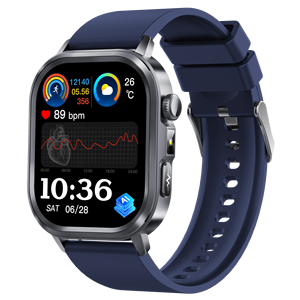 Montre connectée ET573 avec moniteur de fréquence cardiaque <span class=keywords><strong>ECG</strong></span>, écran AMOLED, charge sans fil, bracelet en silicone, étanche IP68 pour le suivi de la santé et de la forme physique - Product Image 3