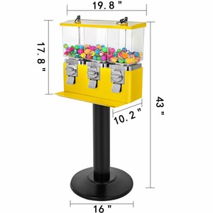 Funny Triple Candy Gumball Vending Machine Dispenser for Snack Shop Toy Shop - Product Image 6