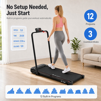 Tapis de course pliable et portable pour bureau à domicile, avec moteur DC 1,5 CV, exécutant 12 programmes