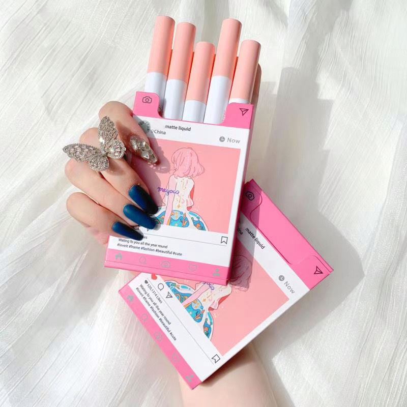 MUGELEEN Five Pack Matte Velvet Lipstick Set