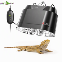 Lampe double dôme intelligente Reptizoo pour dragon barbu, tortue, lézard – Support de lampe chauffante UVB pour basking – Vente en gros, logo personnalisé, OEM