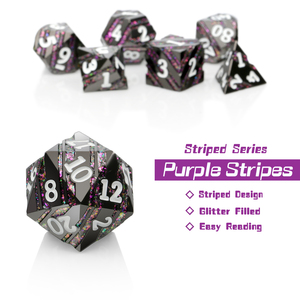 Độc đáo sọc kim loại RPG xúc xắc Set-7-pc DND xúc xắc cho D & D 5E Tabletop trò chơi Quà tặng cho game thủ & DM - Product Image 3