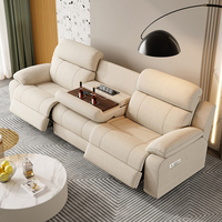 Canapé inclinable électrique moderne trois places en tissu avec fonctions multifonctionnelles pour salon, hôtel, centre commercial et villa