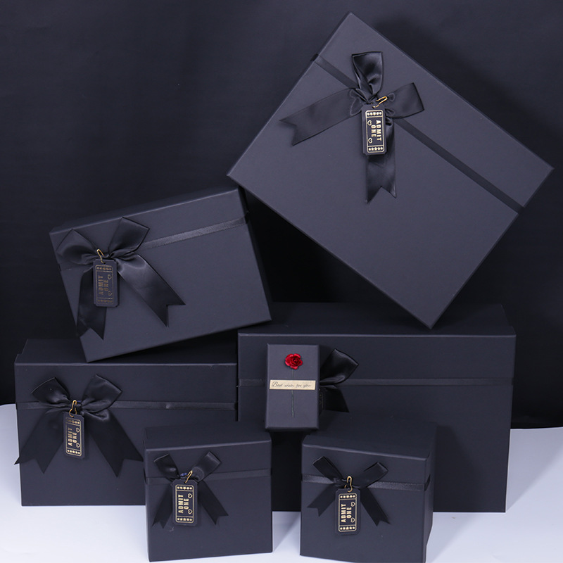 Wholesale Custom Black Luxury Exquisite Cardboard Perfume Tie Watch Christmas Gift Box Recyclable Cosmetic Packaging Box