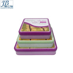 Tùy chỉnh thiết lập của <span class=keywords><strong>3</strong></span> vuông kim loại hộp thiếc cho Cookie - Product Image 3