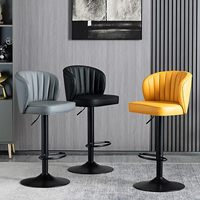 Tabouret de bar de cuisine extérieure de style farmhouse, nouveau design, en cuir PU, pivotant, doré, design européen moderne