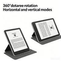 Casing Kobo Magnetik Desain Khusus dengan Stand Putar, Casing E-Reader Transparan dengan Penutup Belakang Keras untuk Kobo Clara BW 6" Libra Color 7 Inch
