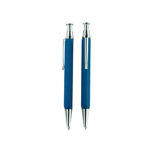 Bolígrafo Azul con Triángulo Naranja, Bolígrafo Promocional de Plástico y Metal para Negocios con Diseño Novedoso - Product Image 1