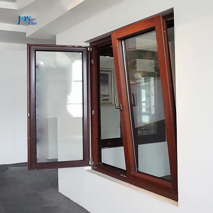 24X60 Bronze Resistência ao Vento Telas Duplo Vidro Tilt e Turn Alumínio Casement Window Fabricante