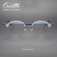 Monturas de Gafas Ópticas de Titanio para Hombre, Diseño Coreano Y2K, de Alta Calidad, Marca de Moda, de Lujo