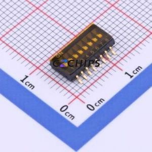 KH-BM-SMT1.27-8P DIP Switch SMD-16P,5.4x11.7mm Switch ( Number of Switch Sections: 8 )( Lead Spacing: 1.27mm )( Color: Black ) - Product Image 1