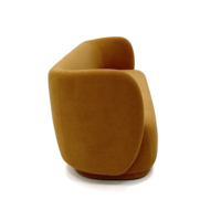 Canapé modulaire sectionnel incurvé moderne à trois places en tissu velours rembourré, petite taille, pour usage commercial dans les hôtels et villas