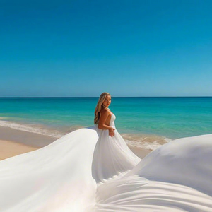 Vestido Largo de Satén Blanco, 100% Seda, Sin Tirantes, Hombros Descubiertos, Transpirable, Ideal para Vacaciones en Santorini, Grecia - Product Image 1