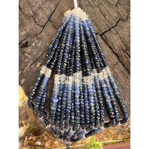 Perles facettées en saphir bleu, forme rondelle, pierres précieuses ombrées (16 pouces) à prix de gros pour la fabrication de bijoux - Product Image 1