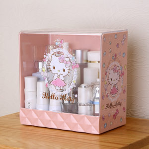 Caixa para armazenamento de cosméticos, caixa de plástico para organizar maquiagem com cobertura destacável - Product Image 3