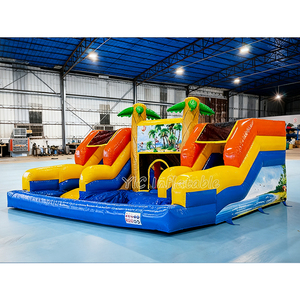 Structure gonflable aquatique palpitante avec toboggan et parcours d'obstacles pour les fêtes d'enfants - Product Image 2