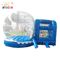 WINSUN Tente gonflable transparente en forme de globe à neige coloré pour la maison, imperméable, ignifuge, facile à installer, pompe à air électrique