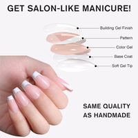 Puntas de Uñas Francesas Ombre Super Gruesas de PMMA Premium, 280 Piezas, 14 Tamaños, Uñas Postizas de Cobertura Completa para Salón de Manicura