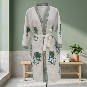 Caftán de Mujer de Algodón 100% con Estampado Floral, Corte Regular, Casual, para Fiesta, Primavera, Lavable, Color Personalizado - Product Image 2